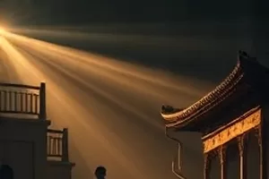 街角书店暖灯与书架