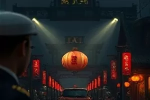 山城索道穿过晨雾